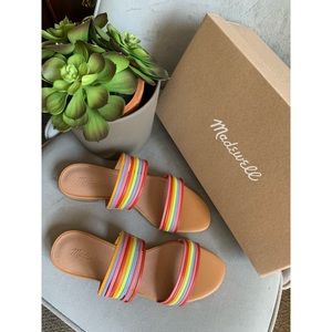 NEW IN BOX MADEWELL Meg Slide Sandals in Rainbow